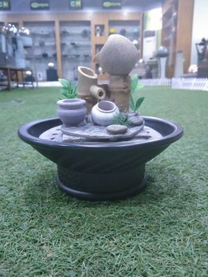 Tabletop καθιστικών διακοσμήσεων εγχώριου εσωτερικού μπαμπού 20x18.5cm παραδοσιακή εσωτερική πηγή Polyresin νερού προμηθευτής